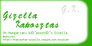 gizella kaposztas business card